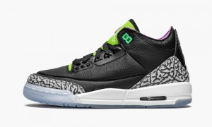 Nike Air Jordan 3 Retro GS 'Electric Green' Schoenen Kinderen Zwart Wit Groen Nederland | 327406-SOJ