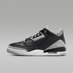Nike Air Jordan 3 Retro "Green Glow" Schoenen Heren Zwart Grijs Wit Groen Nederland | 769483-IPA