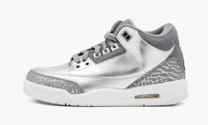 Nike Air Jordan 3 Retro PREM HC Schoenen Kinderen Metal Zilver Grijs Nederland | 129058-IGA