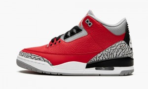 Nike Air Jordan 3 Retro 'Red Cement/Unite' Schoenen Heren Rood Grijs Zwart Nederland | 375410-IZK