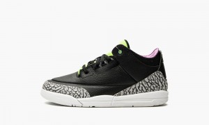 Nike Air Jordan 3 Retro SE PS 'Electric Green' Schoenen Kinderen Zwart Wit Groen Nederland | 237406-VJH