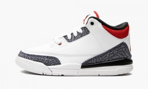 Nike Air Jordan 3 Retro SE PS 'Fire Red Denim' Schoenen Kinderen Wit Rood Zwart Nederland | 645302-XIA