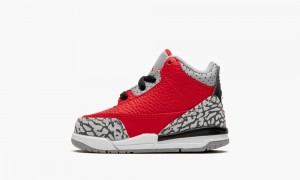 Nike Air Jordan 3 Retro SE TD 'Unite/Red Cement' Schoenen Kinderen Rood Grijs Nederland | 679425-JTR