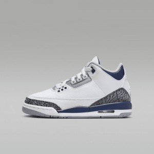 Nike Air Jordan 3 Retro Schoenen Kinderen Wit Blauw Nederland | 362807-GPY