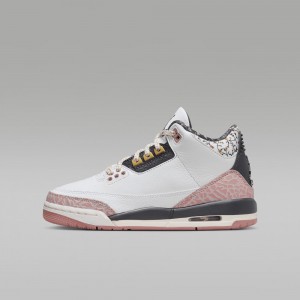 Nike Air Jordan 3 Retro Schoenen Kinderen Wit Rood Donkergrijs Nederland | 805213-KDA