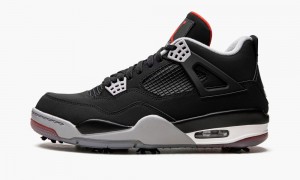 Nike Air Jordan 4 Golf 'Bred' Schoenen Heren Zwart Rood Grijs Nederland | 745239-EJA