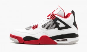 Nike Air Jordan 4 Retro 'Fire Red' Schoenen Heren Wit Rood Zwart Nederland | 160397-TWH