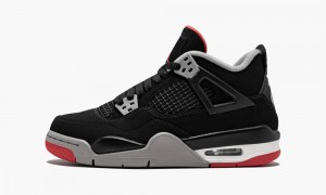 Nike Air Jordan 4 Retro (GS) 'Bred 2019' Schoenen Kinderen Zwart Rood Grijs Nederland | 426301-FJU