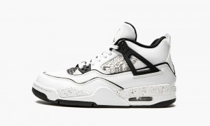 Nike Air Jordan 4 Retro GS 'DIY' Schoenen Kinderen Wit Zwart Nederland | 837459-WET