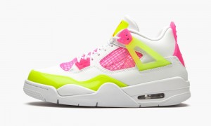 Nike Air Jordan 4 Retro GS 'Lemon Venom' Schoenen Kinderen Wit Citroen Roze Nederland | 039584-JNW