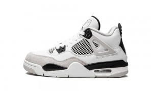 Nike Air Jordan 4 Retro GS 'Military Black' Schoenen Kinderen Wit Zwart Grijs Nederland | 387109-QFV