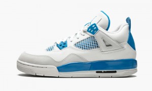 Nike Air Jordan 4 Retro GS 'Military' Schoenen Kinderen Wit Blauw Grijs Nederland | 692715-GHD