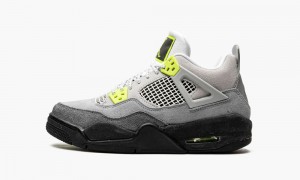 Nike Air Jordan 4 Retro GS 'Neon' Schoenen Kinderen Grijs Nederland | 283147-LJC