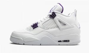 Nike Air Jordan 4 Retro 'Metallic Pack - Purple' Schoenen Heren Wit Metal Zilver Nederland | 748215-YOA