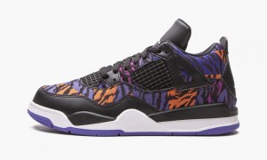 Nike Air Jordan 4 Retro PS 'Black Rush Violet' Schoenen Kinderen Zwart Wit Paars Nederland | 542097-FHN