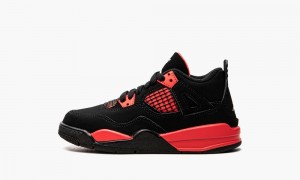 Nike Air Jordan 4 Retro PS 'Red Thunder' Schoenen Kinderen Zwart Wit Rood Nederland | 469352-ZJN