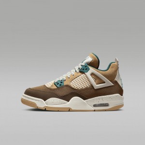 Nike Air Jordan 4 Retro Schoenen Kinderen Bruin Turquoise Nederland | 126078-CMT