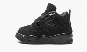 Nike Air Jordan 4 Retro (TD) 'BLACK CAT' Schoenen Kinderen Zwart Zwart Diepgrijs Nederland | 158346-UKZ
