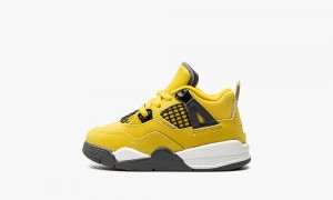 Nike Air Jordan 4 Retro TD 'Lightning 2021' Schoenen Kinderen Geel Donkerblauw Grijs Nederland | 103976-KXT