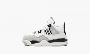 Nike Air Jordan 4 Retro TD 'Military Black' Schoenen Kinderen Wit Zwart Grijs Nederland | 631759-SHN