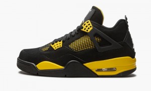 Nike Air Jordan 4 Retro 'Thunder' Schoenen Heren Zwart Wit Geel Nederland | 239157-KHB