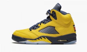 Nike Air Jordan 5 Retro SE 'Michigan' Schoenen Heren Geel Donkerblauw Nederland | 704926-PUJ