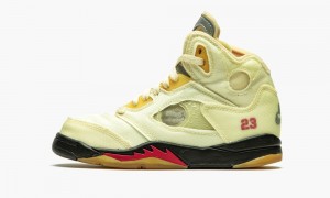Nike Air Jordan 5 Retro SP PS 'Off-White - Sail' Schoenen Kinderen Rood Zwart Nederland | 479102-JIY