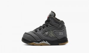 Nike Air Jordan 5 Retro SP TD 'Off-White' Schoenen Kinderen Zwart Rood Grijs Nederland | 134298-HJA