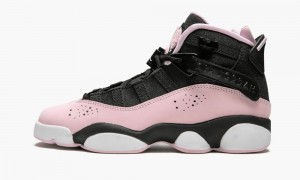 Nike Air Jordan 6 RINGS Schoenen Kinderen Zwart Roze Donkergrijs Nederland | 950672-JQW