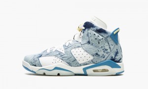Nike Air Jordan 6 Retro GS 'Washed Denim' Schoenen Kinderen Wit Blauw Zwart Nederland | 435697-AOW
