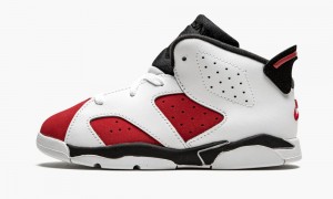 Nike Air Jordan 6 Retro TD 'Carmine 2021' Schoenen Kinderen Wit Zwart Rood Nederland | 175930-QBF