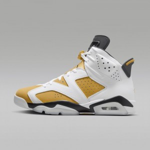 Nike Air Jordan 6 Retro "Yellow Ochre" Schoenen Heren Wit Zwart Geel Nederland | 327105-DMP
