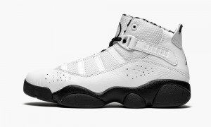 Nike Air Jordan 6 Rings PS 'Black / White' Schoenen Kinderen Wit Zwart Metal Goud Nederland | 465807-DJH