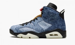 Nike Air Jordan 6 'Washed Denim' Schoenen Heren Zwart Rood Nederland | 280956-YZV