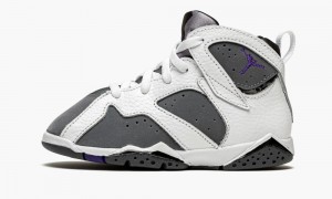 Nike Air Jordan 7 Retro BT 'Flint' Schoenen Kinderen Wit Paars Grijs Nederland | 196280-CQA