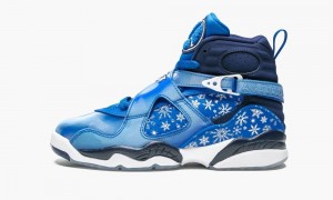 Nike Air Jordan 8 Retro (GS) 'Snowflake' Schoenen Kinderen Diepblauw Blauw Wit Nederland | 786439-CMH