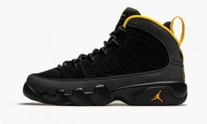 Nike Air Jordan 9 Retro GS 'University Gold' Schoenen Kinderen Zwart Donkergrijs Nederland | 691032-YBZ