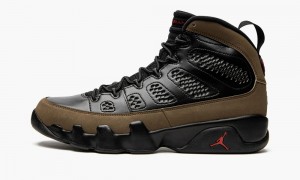 Nike Air Jordan 9 Retro 'Olive' Schoenen Heren Zwart Lichtolijfgroen Rood Nederland | 602318-RYO