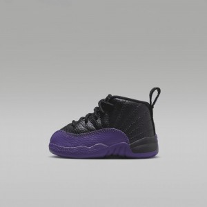 Nike Jordan 12 Retro Schoenen Kinderen Zwart Paars Nederland | 382046-IOR