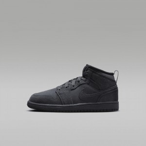 Nike Jordan 1 Mid SE Craft Schoenen Kinderen Donkergrijs Rood Zwart Nederland | 173642-JXC
