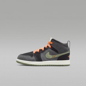 Nike Jordan 1 Mid SE Craft Schoenen Kinderen Donkergrijs Oranje Nederland | 428650-SDV