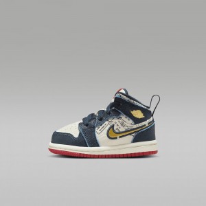 Nike Jordan 1 Mid SE Schoenen Kinderen Blauw Wit Nederland | 986052-XJR