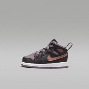 Nike Jordan 1 Mid SE Schoenen Kinderen Paars Zwart Nederland | 798465-AGD