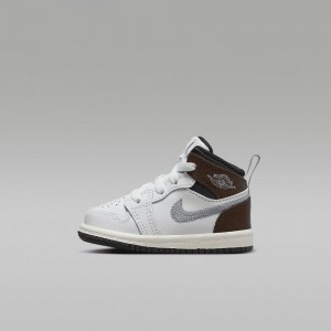 Nike Jordan 1 Mid SE Schoenen Kinderen Wit Chocola Nederland | 504781-DAM