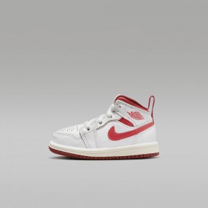 Nike Jordan 1 Mid SE Schoenen Kinderen Wit Rood Nederland | 205137-IUZ
