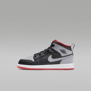 Nike Jordan 1 Mid Schoenen Kinderen Grijs Zwart Nederland | 572930-FPR