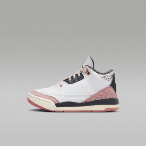 Nike Jordan 3 Retro "Ivory" Schoenen Kinderen Wit Rood Donkergrijs Nederland | 724860-FRE