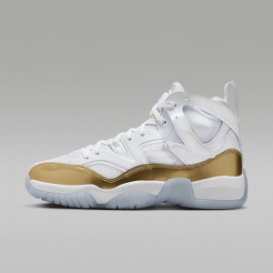 Nike Jumpman Two Trey Schoenen Dames Wit Metal Goud Nederland | 460715-ZUT