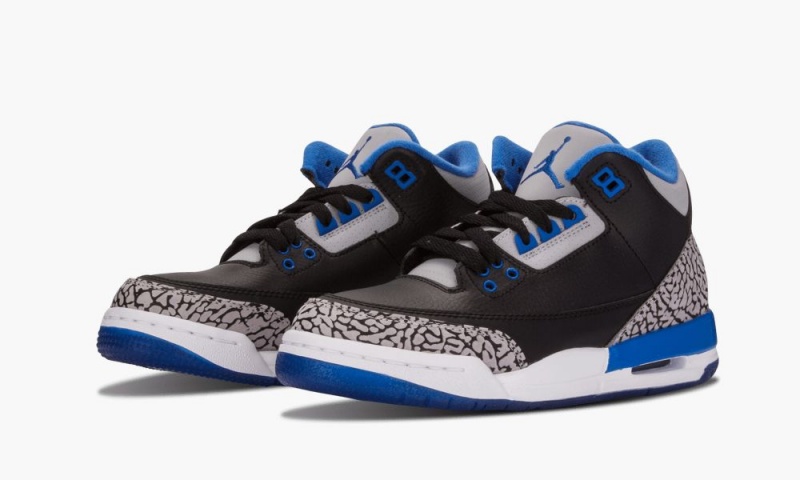 Nike AIr Jordan 3 Retro BG 'Sport Blue' Schoenen Kinderen Zwart Blauw Grijs Nederland | 632054-ETR