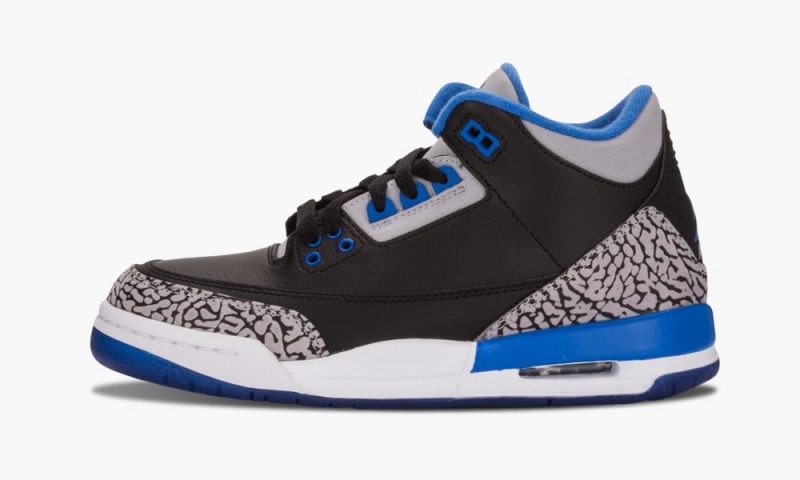 Nike AIr Jordan 3 Retro BG \'Sport Blue\' Schoenen Kinderen Zwart Blauw Grijs Nederland | 632054-ETR